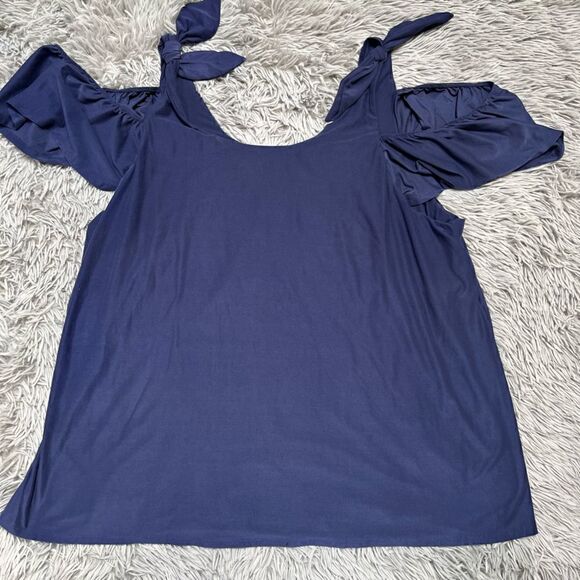 Soma Navy Blue Bliss Knit Cold Shoulder Tunic, Size XXL - Picture 1 of 5